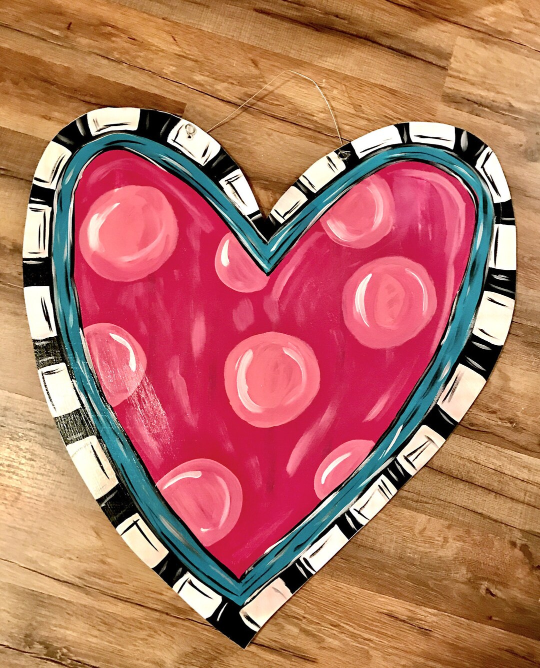 Valentine's Day Hearts Hanger – Wood Door Or Wall Art Sign – Miller Family Woodcrafts