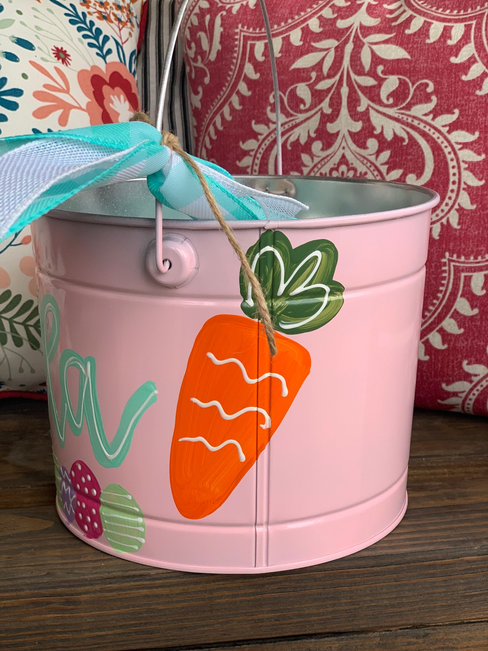 Customized Easter Bucket Hand Painted Easter Bucket Painted Etsy