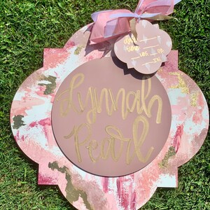 Hospital Door Hanger Girl, Nursery Name Sign Baby Girl, Birth Stats Sign, Newborn Name Sign, Personalized Birth Announcement, Floral Sign