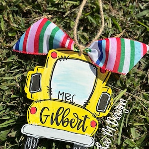 handgemaltes Geschenk für Lehrer, Lehrer Geschenk, Weihnachtsschmuck, Schulbus Ornament