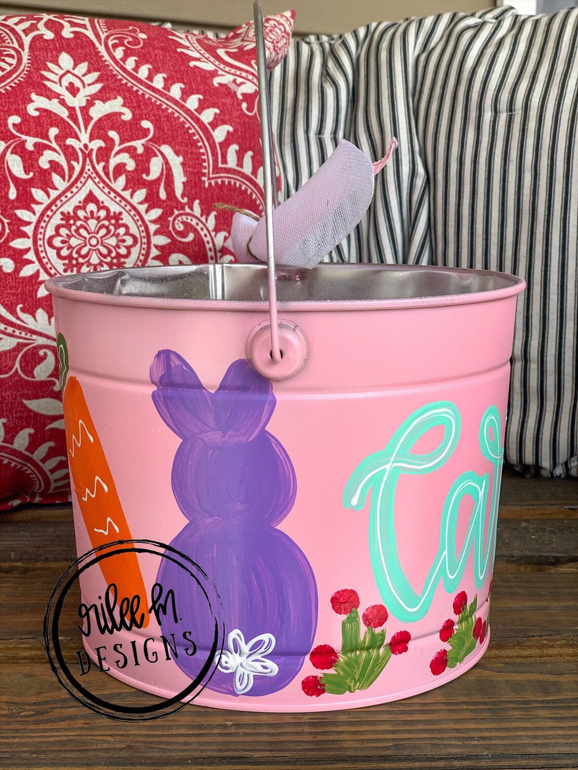 Customized Easter Bucket Hand Painted Easter Bucket Painted Etsy