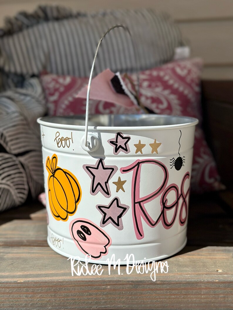 Personalized Halloween Bucket, Custom Trick or Treat Pail - Etsy