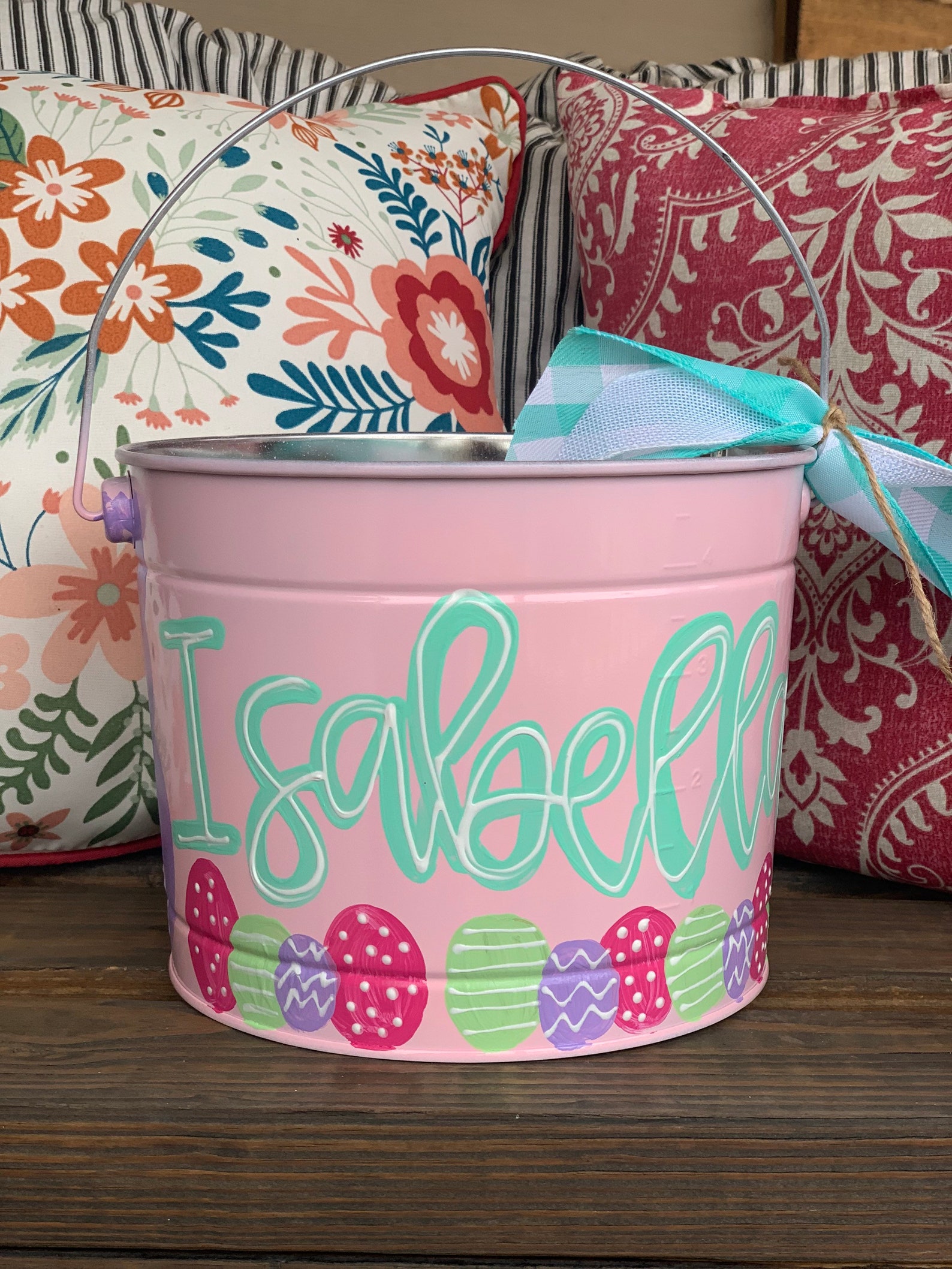 Customized Easter Bucket Hand Painted Easter Bucket Painted Etsy