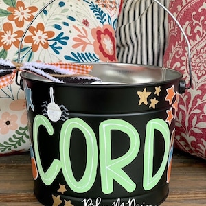 trick or treat bucket, halloween bucket, customized bucket