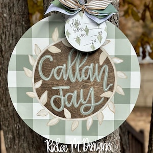 Hospital Door Hanger Boy, Birth Stats Sign, Baby Birth Announcement, Baby Shower Gift, Personalized Baby Name Sign