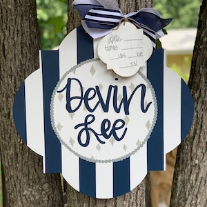 Hospital Door Hanger Boy, Birth Stats Sign, Baby Birth Announcement, Baby Shower Gift, Personalized Baby Name Sign