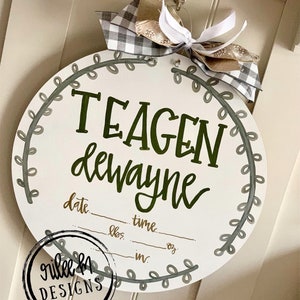Hospital Door Hanger Boy, Birth Stats Sign, Baby Birth Announcement, Baby Shower Gift, Personalized Baby Name Sign