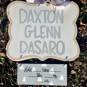 Hospital Door Hanger Boy, Birth Stats Sign, Baby Birth Announcement, Baby Shower Gift, Personalized Baby Name Sign
