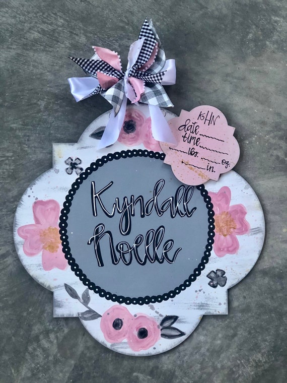 Hospital Door Hanger For Girls Hospital Door Hanger Baby Etsy