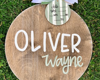 Hospital Door Hanger Boy, Birth Stats Sign, Baby Birth Announcement, Baby Shower Gift, Personalized Baby Name Sign