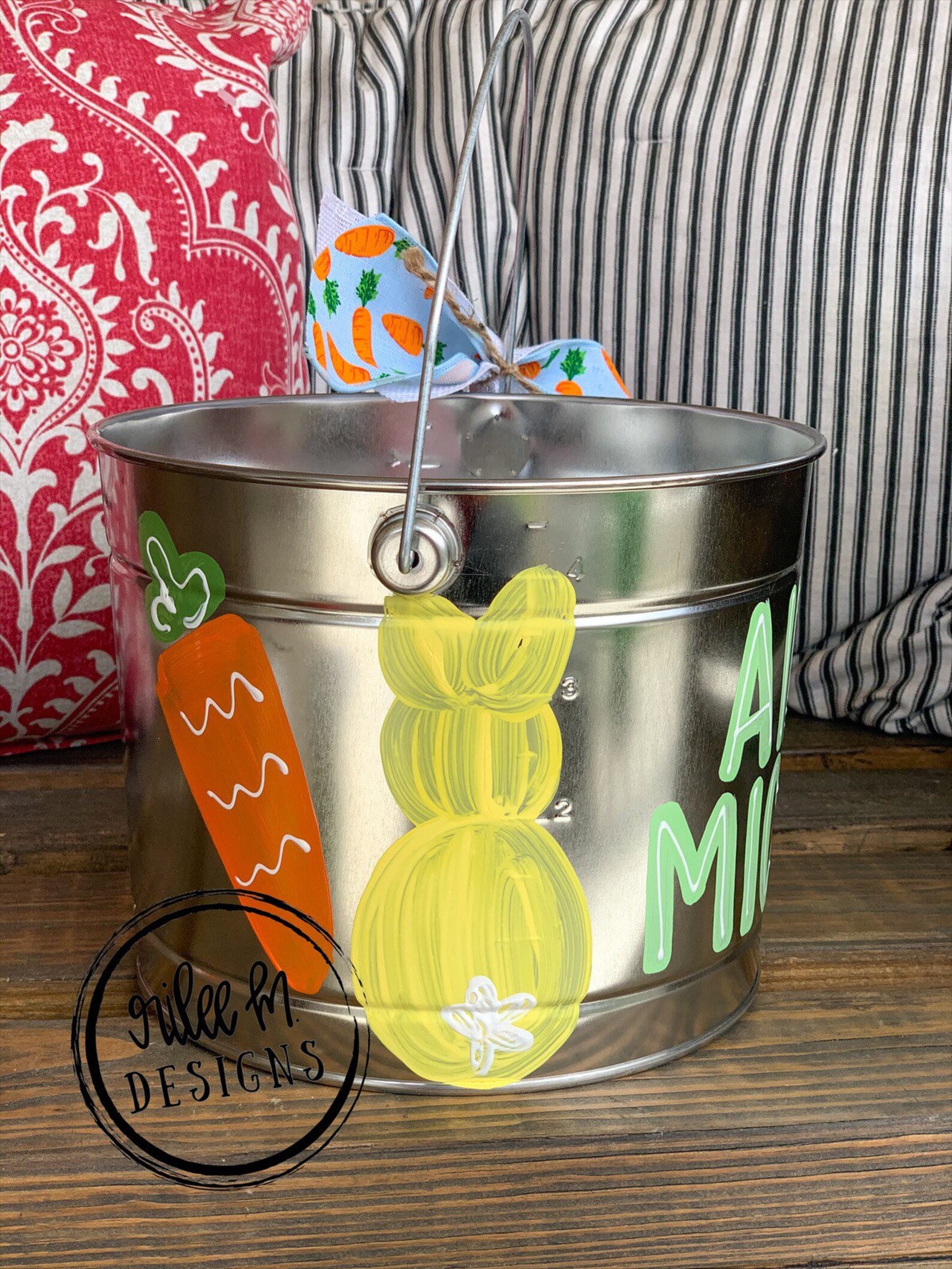Customized Easter Bucket Hand Painted Easter Bucket Painted Etsy