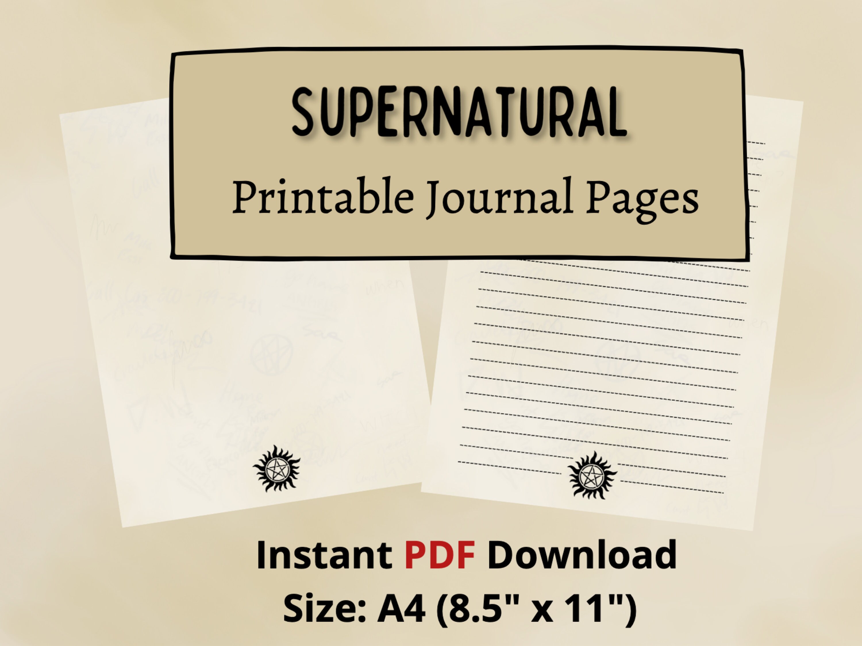 Vintage Supernatural Digital Journal Pages Printable | Etsy