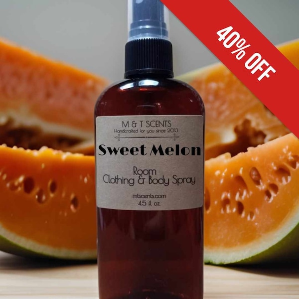 SWEET MELON Room & Clothing Spray 4.5oz sweet ripe melon fragrance. Use in rooms, cars, trash cans, clothes, and more