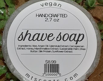 VEGAN SHAVE SOAP Bar vegan, zero waste, plastic free, natural shave bar