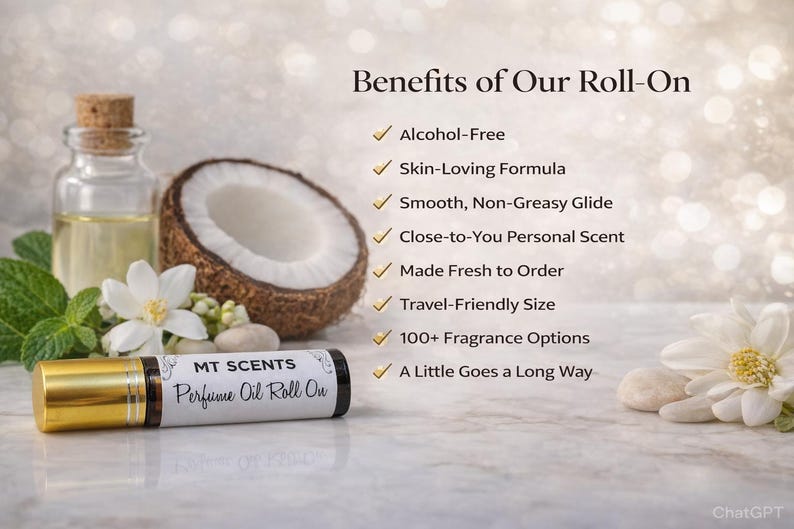 Sandalwood Incense Roll On Perfume Oil 10ml Vanilla Musk Woody Scent Unisex Fragrance Alcohol Free Handmade Travel Size bild 5