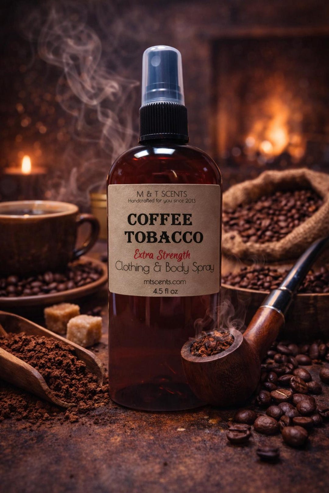 tobacco spray COFFEE PIPE Tobacco EXTRA Strength Scented Room and Clothing Spray, 4.5oz,  Blend of Fresh Tobacco and Freshly Brewed Coffee, so True!