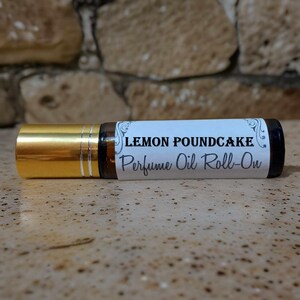 Lemon Poundcake scented roll on Oil 10ml Perfume fragrance Oil, Vegan Alcohol Free, blend of angel food cake, lemons, vanilla scents