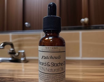 PATCHOULI Beard oil / Mustache Oil / Natural & Organic ingredients / 30ML/1oz Woody aroma of patchouli leaves with a sophisticated musk