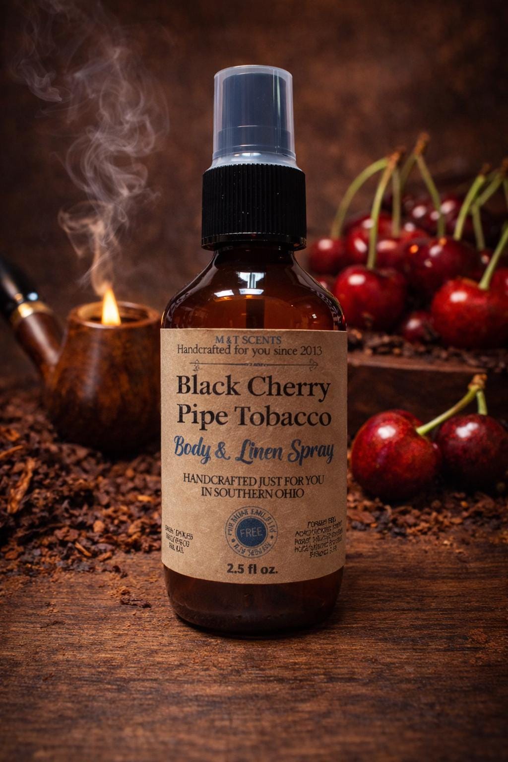 black cherry tobacco BLACK CHERRY TOBACCO scented body Spray 2.5oz blend of strong cherry and  tobacco
