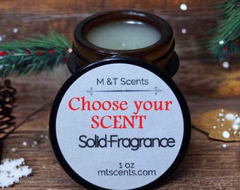 Choose Your Scent Solid Perfume Balm 1oz Vintage Jar Handmade Fragrance