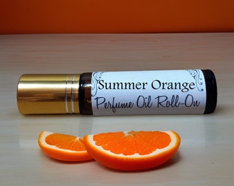 SUMMER ORANGE scented roll on perfume Oil 10ml soft, fresh and relaxing citrus blend of summertime oranges~ Handmade Vegan,