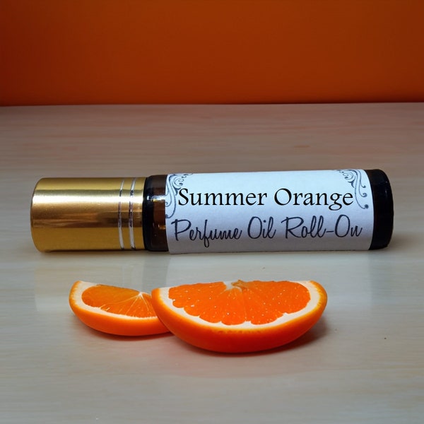 SUMMER ORANGE scented roll on perfume Oil 10ml soft, fresh and relaxing citrus blend of summertime oranges~ Handmade Vegan,