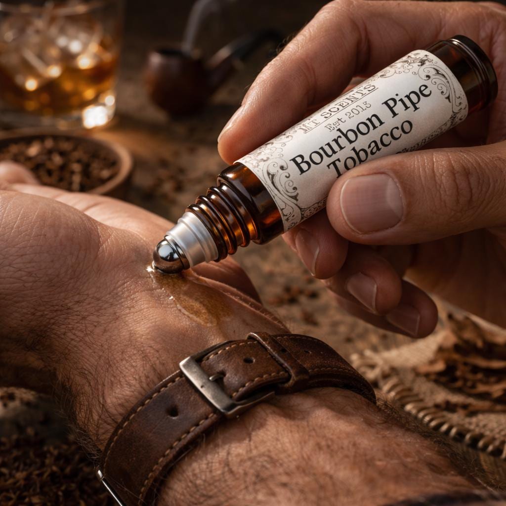 BOURBON PIPE TOBACCO Roll on 10ml Perfume Oil Handmade, Alcohol Free, Vegan  Fresh Pipe Tobacco Infused With Warm, Rich Bourbon, Unisex