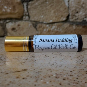 BANANA PUDDING scented roll on Perfume Oil 10ml Handmade Vegan - blend of creamy bananas and sugar, Unisex Roller Perfume Oil