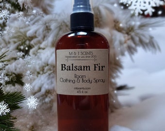 BALSAM FIR Room & Clothing Spray, GREAT Fall Winter Scent 4.5oz, pine, cedar, and light musk