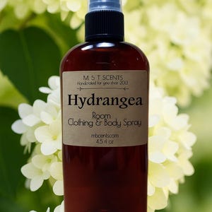 HYDRANGEA Room and Clothing Spray 4.5oz Fresh Floral Sandalwood Scent