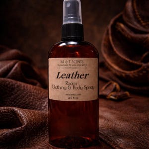 LEATHER Car, Room & Clothing Spray 4.5oz Classic leather fragrance, well-worn jacket, vintage saddle scent, Use in rooms, cars, or clothes