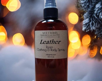 LEATHER Car, Room & Clothing Spray 4.5oz Classic fragrance. Use in rooms, cars, trash cans, clothes, and more