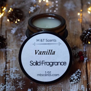 VANILLA Solid FRAGRANCE Balm, Natural, Handmade, Vintage Look, 1 Oz Sweet vanilla brings back childhood memories of ice cream trucks