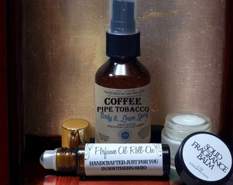 coffee and cigarettes perfume COFFEE TOBACCO 3 Piece Set - Spray, Roll On, Solid Perfume Freshly Brewed  Coffee—a Warm and Inviting Scent That Feels Both Classic and Cozy