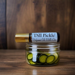 DILL PICKLE scented roll-on Perfume Oil 10ml Handmade Vegan - tart, fresh scent of mouthwatering cut pickles any pickle lover will love