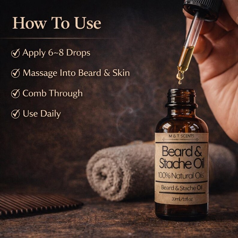 BEARD OIL 1oz Conditioning Beard Care Oil CHOOSE Your Fragrance Handmade Grooming Oil Softens Beard image 4