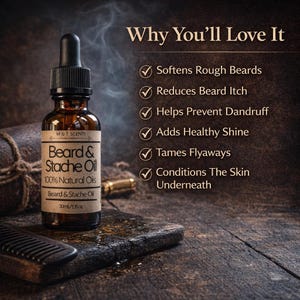 BEARD OIL 1oz Conditioning Beard Care Oil CHOOSE Your Fragrance Handmade Grooming Oil Softens Beard image 3