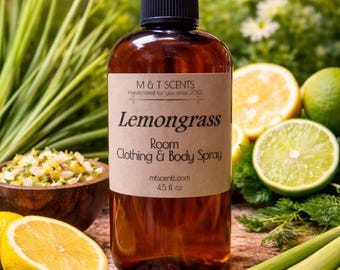 LEMONGRASS Room Spray 4.5oz Fresh Citrus Clean Scent, Linen, Clothing, Body Spray,  Handmade