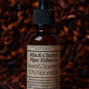 BLACK CHERRY TOBACCO Beard oil, Mustache Oil, Natural and Organic ingredients, 1oz