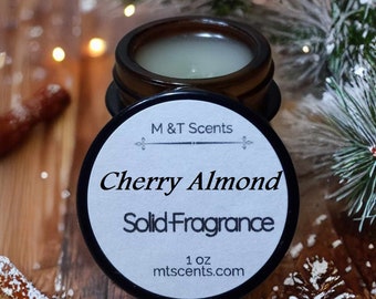 CHERRY ALMOND Scented Solid Fragrance Balm Retro, Vintage Look