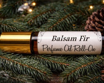 BALSAM FIR Roll on Perfume Oil 10ml Handmade Vegan -blend of pine, cedar, light musk, Fresh Pine Aroma that will remind you of Christmas.