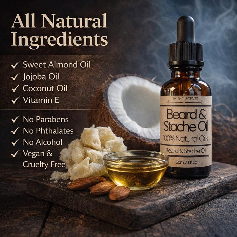 BEARD OIL 1oz Conditioning Beard Care Oil CHOOSE Your Fragrance Handmade Grooming Oil Softens Beard image 2