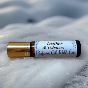 LEATHER and TOBACCO Roll on Perfume Oil Handmade Vegan - 10ml coriander, clove, tobacco, leather, toasted oak