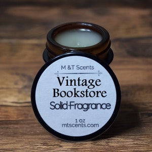 VINTAGE BOOKSTORE scented Solid Balm, 1oz, Our sophisticated blend of bergamot, leather books, and cedar, just like an old library!