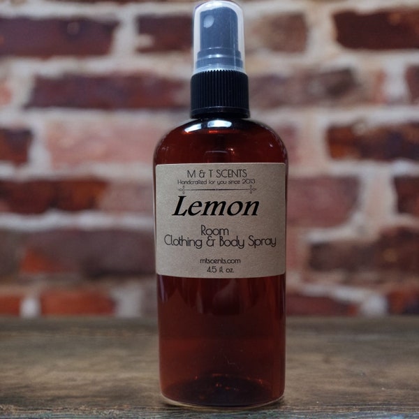 LEMON Room & Clothing Spray, aromatic, Sweet MEYER Lemon Scent, strong 4.5oz, alcohol free spray, vegan friendly