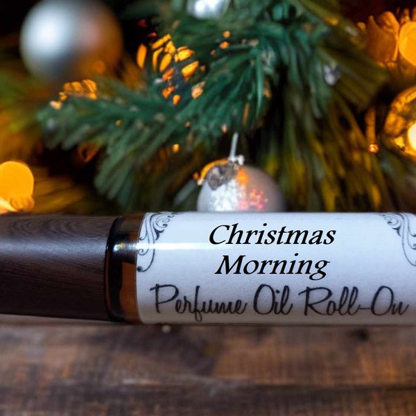 CHRISTMAS MORNING: Roll on Perfume Oil 10ml Handmade Vegan - blend of evergreen and woody berries Alcohol Free, Unisex Roller Perfume Oil