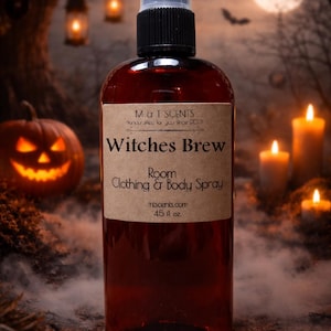 WITCHES BREW scented Room & Clothing Spray 4.5 oz, new alcohol-free formula, spicy-sweet aroma of exotic patchouli casts a captivating spell