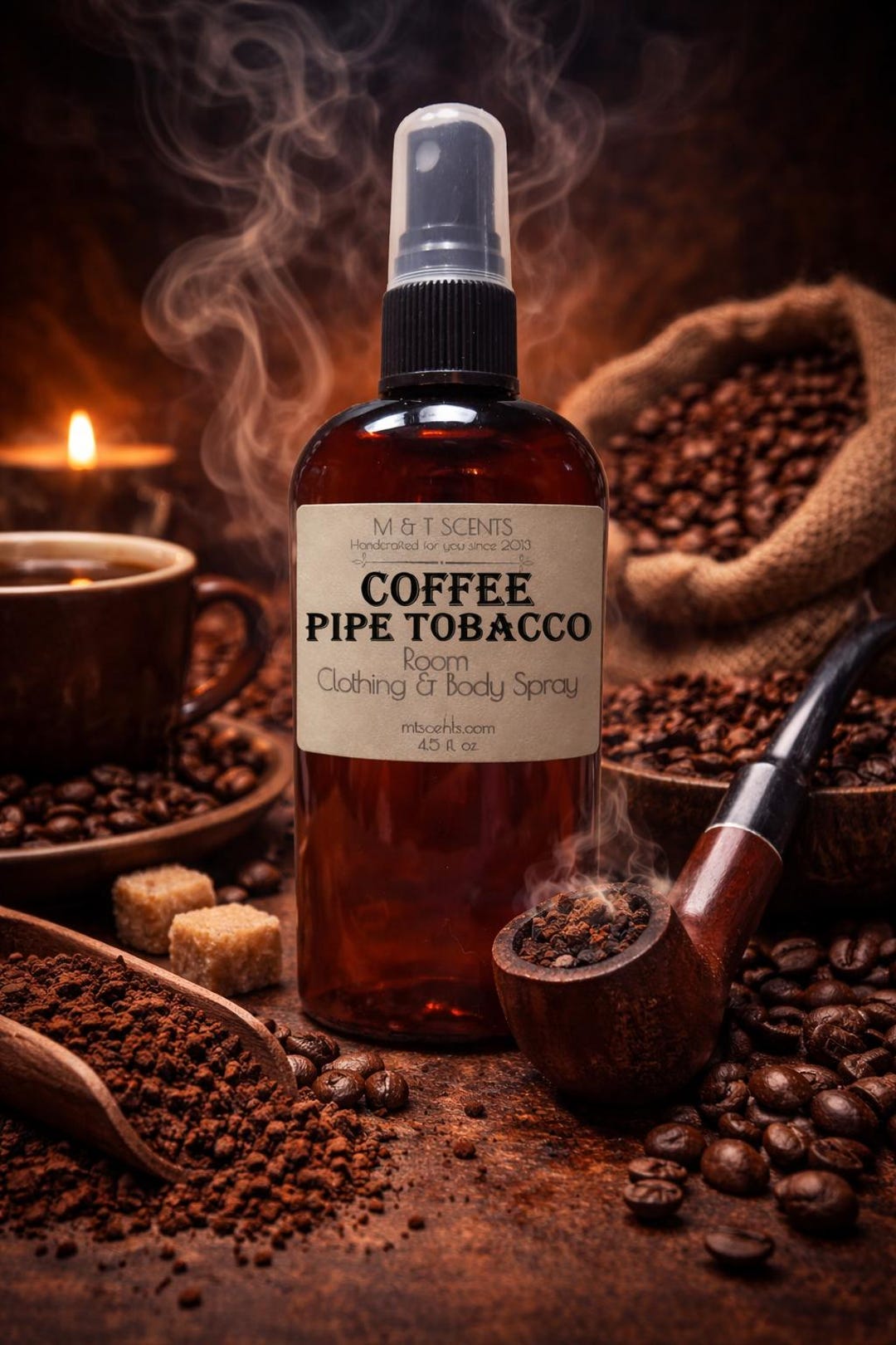 pipe tobacco scented air freshener COFFEE PIPE TOBACCO Scented Room & Clothing Spray 4.5oz Smooth Rich Blend  of Tobacco and Freshly Brewed Coffee