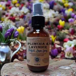 Plumeria Lavender Room Body Linen Spray 2.5oz Fresh Floral Long-Lasting Mist