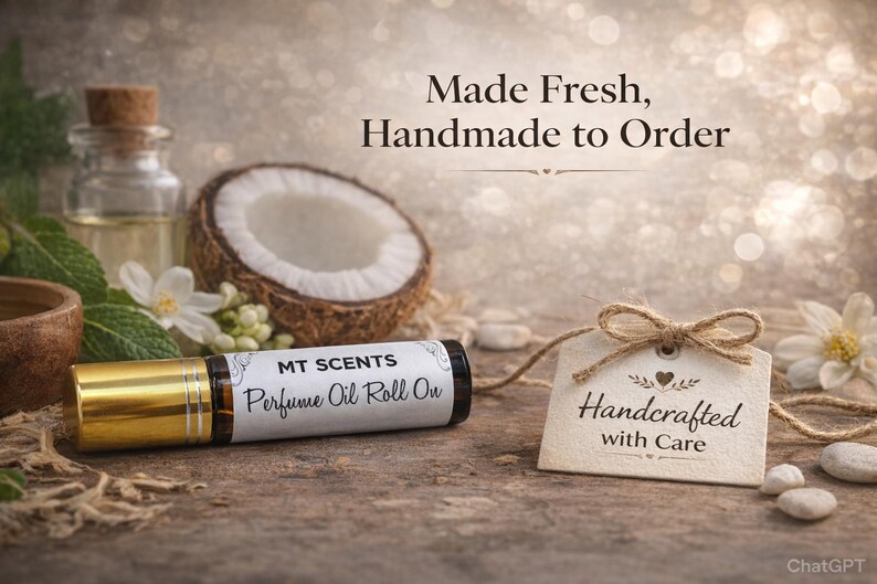 Sandalwood Incense Roll On Perfume Oil 10ml Vanilla Musk Woody Scent Unisex Fragrance Alcohol Free Handmade Travel Size bild 6
